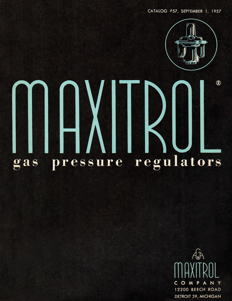 Titelbild des Gasdruckregler-Katalogs von Maxitrol aus dem Jahr 1957 