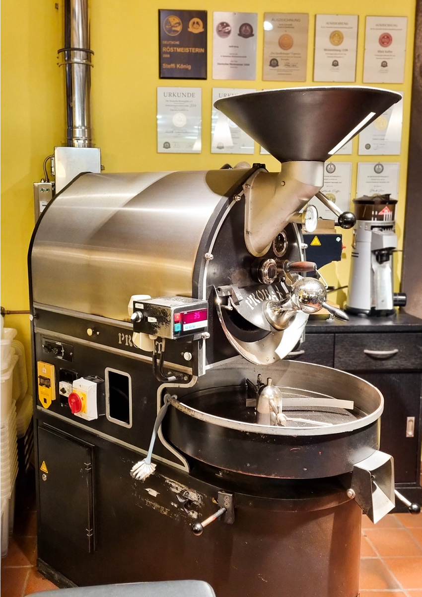 Probat coffee roaster with GV32 combination gas control valve in Quedlinburg Café Samocca